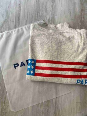 Parke American Flag Print Mock Neck Sweatshirt